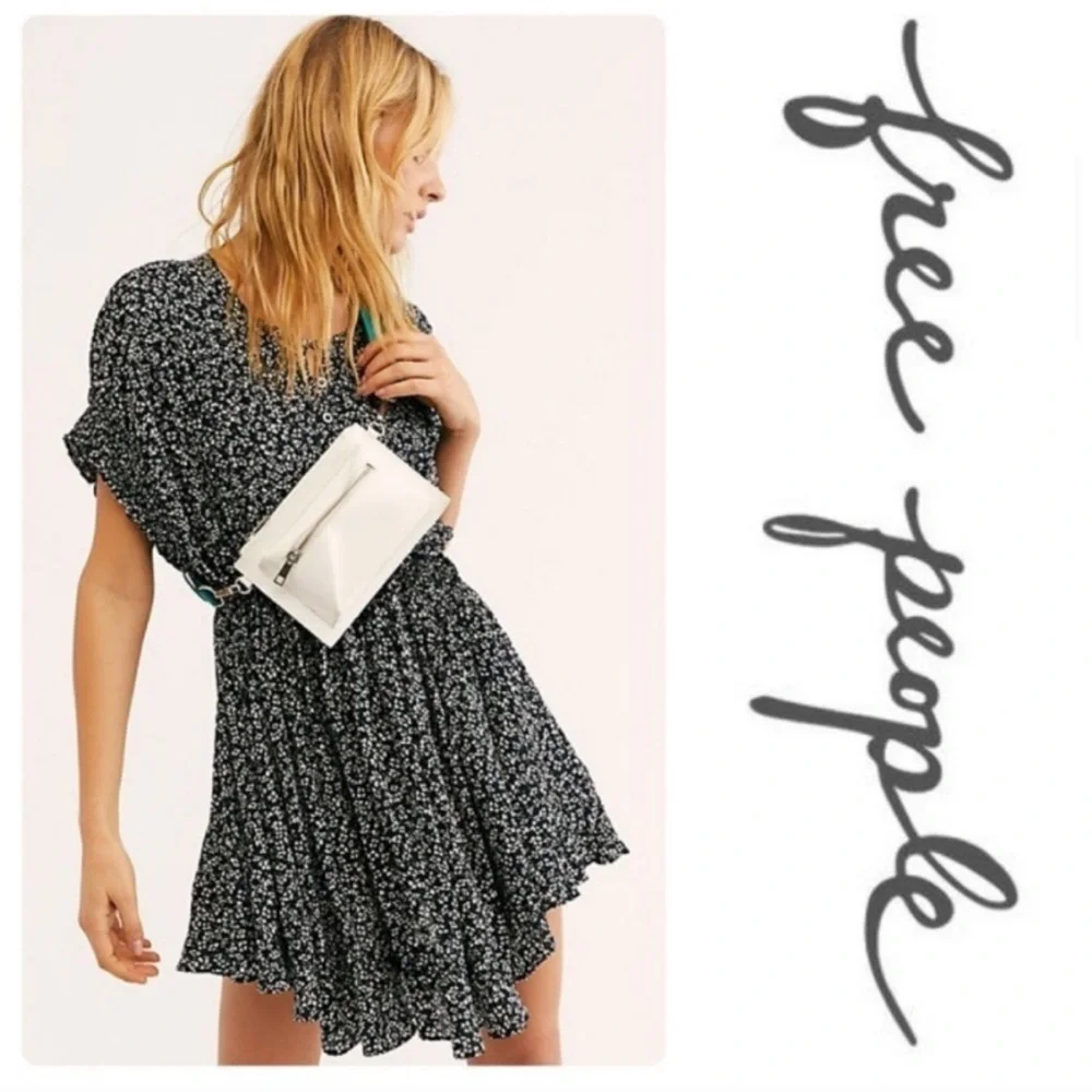 Free People One Fine Day Mini Dress in Black Combo